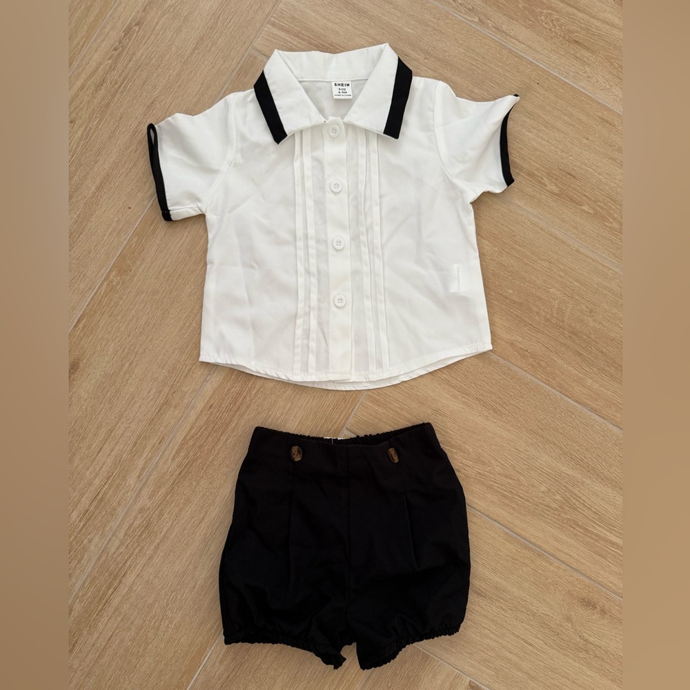 Baby boy tuxedo bloomer set